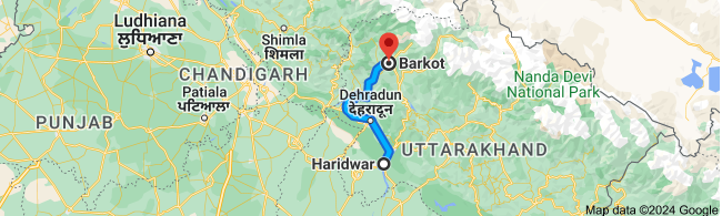 haridwar to barkot distance