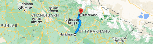 Haridwar to Uttarkashi distance