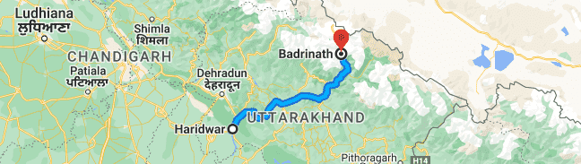 haridwar to badrinath distance