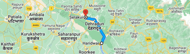 Haridwar to Selaqui distance