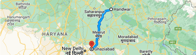 Haridwar to Ghaziabad Distance