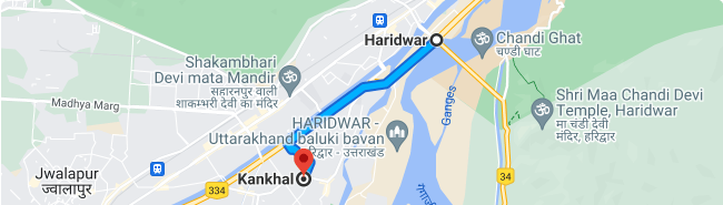 Haridwar to Kankhal Distance