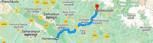 Haridwar to Ukhimath Distance