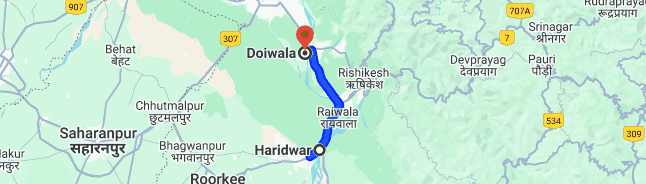 Haridwar to Doiwala Distance