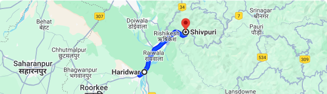 Haridwar to Shivpuri Rishikesh Distance